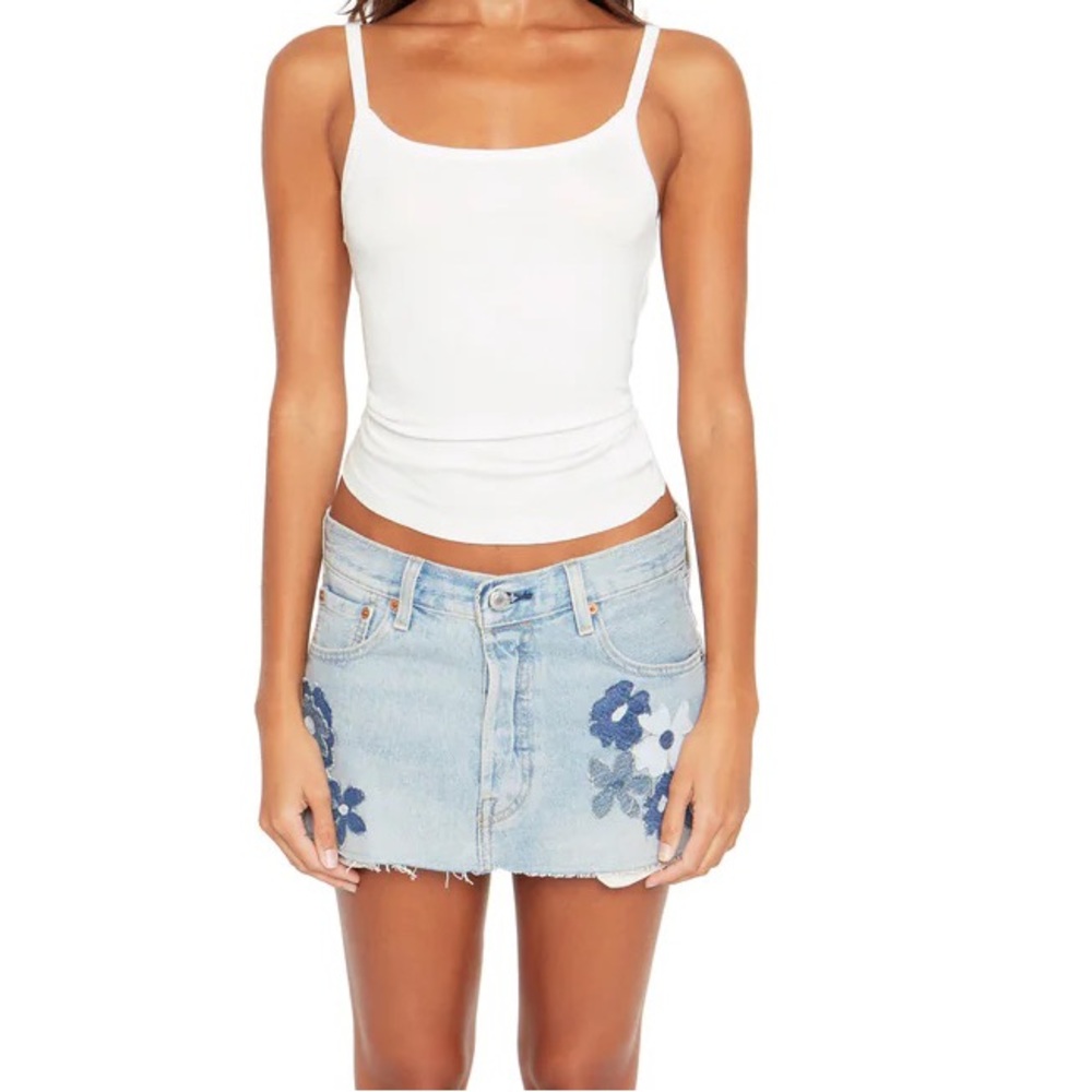 ISO Danielle x Levi’s Floral Embellished Denim Mini Skirt